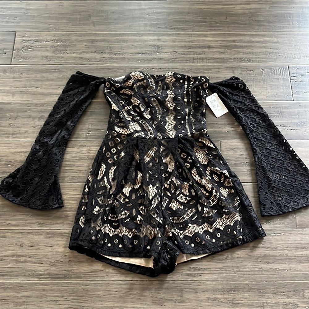 Black lace romper NWT!